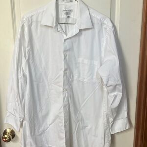 Van Heusen Men's White Button-Up Dress Shirt with Chest Pocket